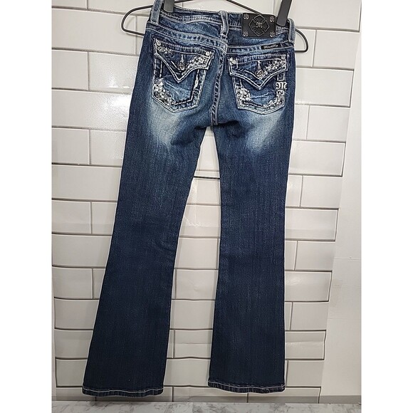 Miss Me Girls Size 10 Dark Blue Bling Jeans  JK592B2 Back To School - Picture 7 of 11